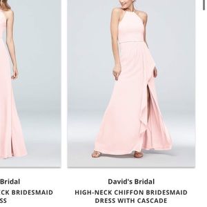 David’s Bridal high neck chiffon bridesmaid dress